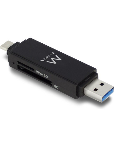 Accesorio EWENT EW1075 - Lector de tarjetas externo ewent usb 3.0 tipo c/ tipo a (ew1075) ewent ew1075, microsd g