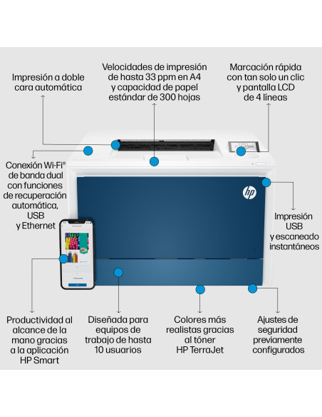 4RA88FB19 HP Inc LaserJet Pro 4202dw Impresoras laser color