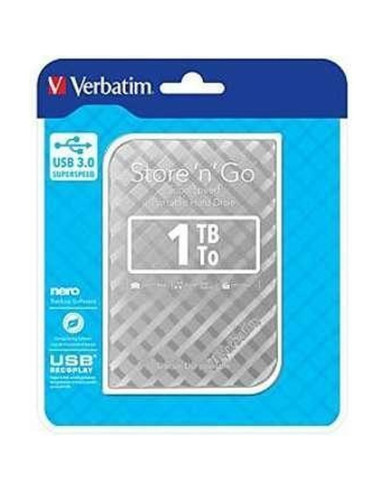 Disco VERBATIM 27192 - VERBATIM DISCO DURO PORTATIL STORE 'N' GO 1TB HDD 2.5" USB 3.0 PLATA