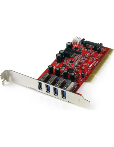 Periferico STARTECH PCIUSB3S4 - Startech.com tarjeta adaptador pci usb 3.0 superspeed 4 puertos con alimentacion sata lp4 hemb