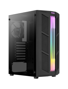 Caja AEROCOOL PRIMEBK - Caja pc aerocool prime black frontal con lineas rgb panel lateral de cristal templado sin alimentacion