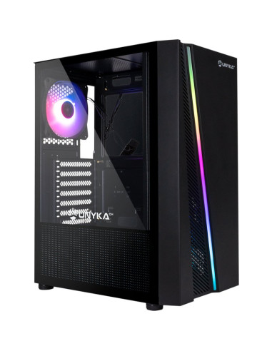 Caja UNYKACH UNYKA-511301 - Caja pc unykach gaming atx glayze rgb, negra - 1*usb 3.0 - 2*usb 2.0