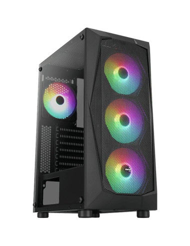 Caja AEROCOOL FALCONV2BK - Caja pc aerocool atx falcon v2 argb black bahias int:2x3'5, 2x2'5/2xusb3.0,1xusb2.0/ audio acrilico