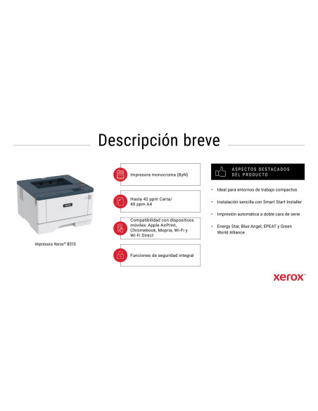 B310V_DNI Xerox B310V_DNI  -  Impresora Impresoras laser B/N