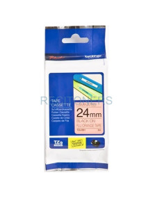 Toner TZeB51 BROTHER - CINTA LAMINADA. TEXTO NEGRO SOBRE FONDO NARANJAFLUORESCENTE 24MM X 5M TZ-EB51