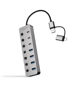 Periferico DELOCK DELOC-65529 - Lector de tarjetas externo delock micro usb otg + hub usb de 3 puertos