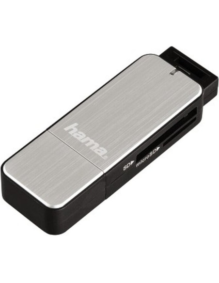 Accesorio HAMA HAMA-123900 - Hama usb 3.0 multi card reader sd/microsd alu black/silver