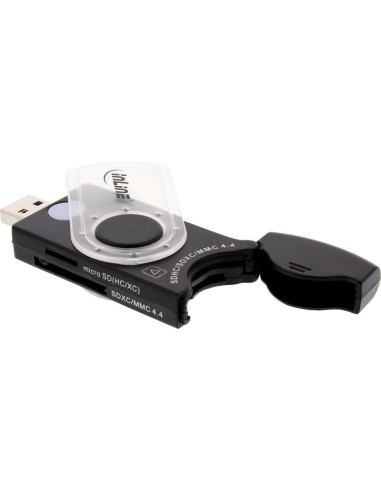Accesorio INLINE INLIN-66773 - Lector de tarjetas movil inline usb 3.0 con 2 ranuras para sd sdhc sdxc microsd