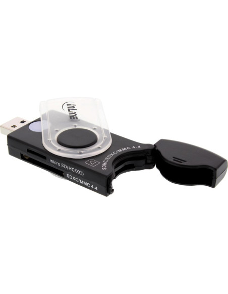 Accesorio INLINE INLIN-66773 - Lector de tarjetas movil inline usb 3.0 con 2 ranuras para sd sdhc sdxc microsd
