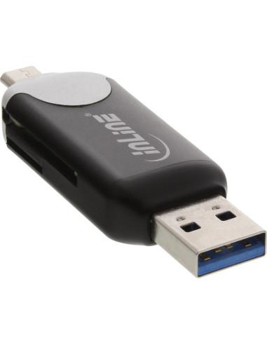 Accesorio INLINE 66779C - Lector de tarjetas usb otg inline con interfaz doble usb 3.0 y micro usb 2.0 para sdxc y microsdxc
