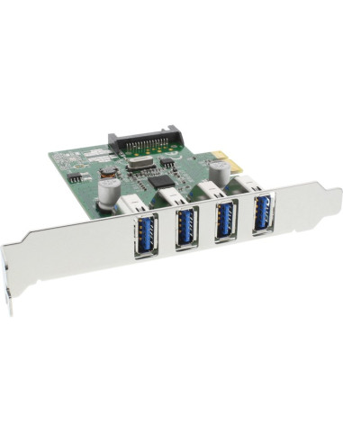 Accesorio INLINE 76661C - Tarjeta inline usb 3.0 de 4 puertos pcie incl. soporte de perfil bajo y auxiliar de 4 pines. poder