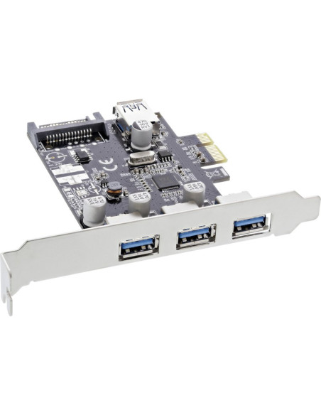 Accesorio INLINE 76662C - Tarjeta pci inline de 3+1 puertos usb 3.0 pcie con alimentacion sata y soporte lp