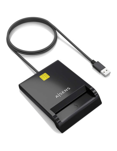 Accesorio AISENS ASCR-SN06-BK - Aisens lector de tarjeta inteligente dni - negro