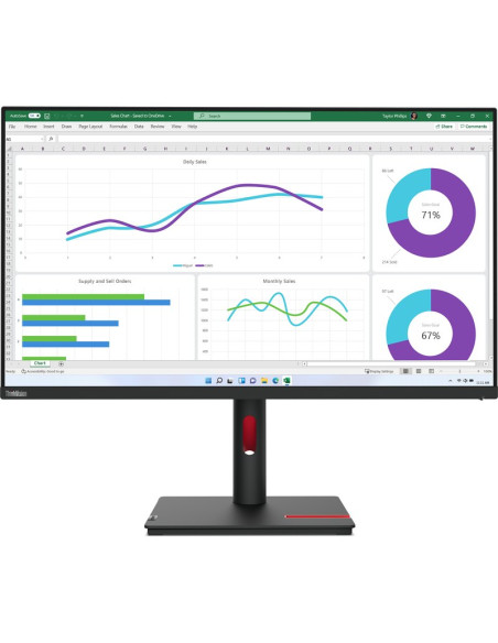 Monitor LENOVO 63D3GAT1EU - Monitor lenovo thinkvision t32h-30 80 cm [31.5] 2560 x 1440 pixeles quad hd led negro
