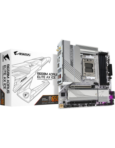 Placa base GIGABYTE B650M AORUS ELITE AX ICE - Gigabyte b650m aorus elite ax ice, amd b650 am5, ddr5