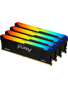 Memoria RAM KINGSTON KF432C16BB12AK4/64 - Memoria kingston fury 64 gb ddr4-3200 (4x 16 gb) negro, kf432c16bb12ak4/64, beast rgb