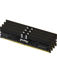 Memoria RAM KINGSTON KF564R32RBEK4-64 - Memoria kingston fury 64 gb ddr5 6400 4x 16 gb kit cuadruple, ram negro kf