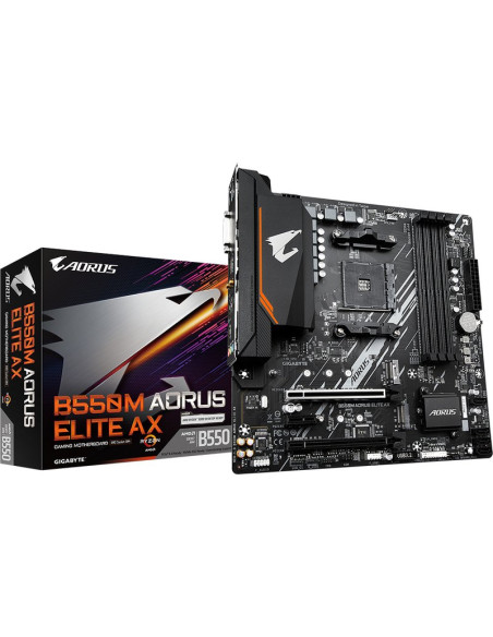 Placa base GIGABYTE B550M AORUS ELITE AX - Placa gigabyte b550m aorus elite ax base amd b550 zocalo am4 micro atx