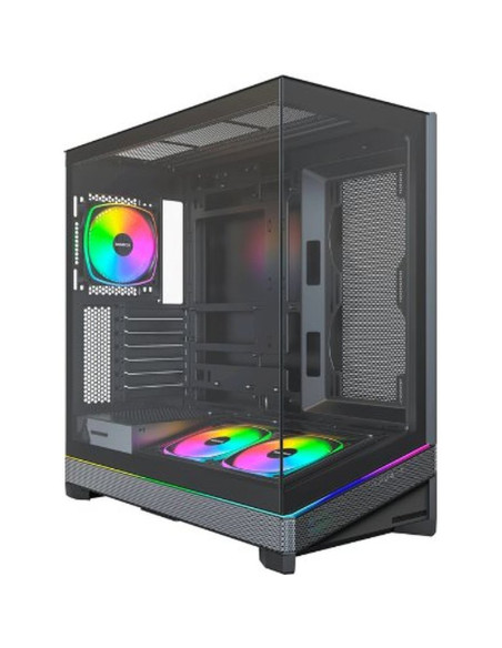 Caja MONTECH XR (B) - Montech xr, caja torre negra, vidrio templado x 2 xr negro