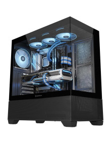 Caja UNYKACH UK121801 - Caja pc unykach revelat black atx, micro atx, itx - frontal y lateral de vidrio templado - 3.5", 2.5" y