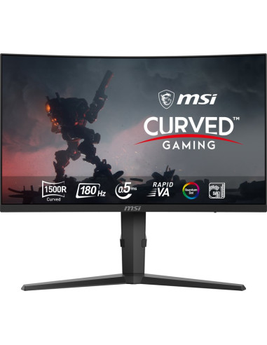 Monitor msi mag 275cqrf qd e2 27" rapid va curved 180hz 300cd m2 0.5ms 2xhdmi 2.0 dp usb tipo c 15w height