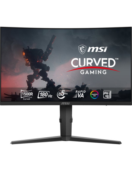 Monitor msi mag 275cqrf qd e2 27" rapid va curved 180hz 300cd m2 0.5ms 2xhdmi 2.0 dp usb tipo c 15w height