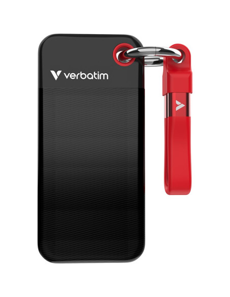 Disco VERBATIM VERBA-32196 - Verbatim pocket ssd usb 3.2 2tb black/red 32196