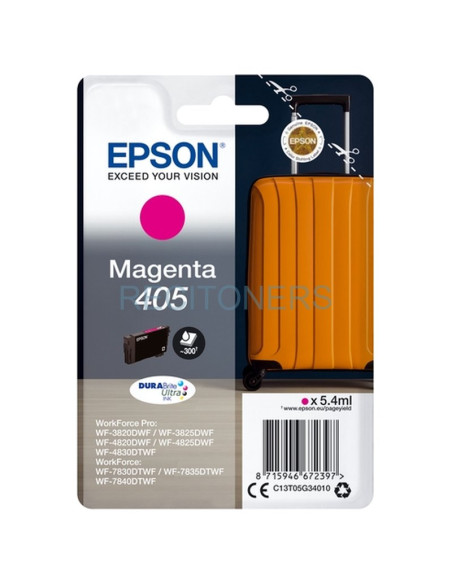 EPSON TINTA MAGENTA WORKFORCE PRO WF-3820DWF, 3825DWF, 4820DWF, 4825DWF, 4830DTWF, 7830DTWF, 7835DTWF, 7840DTWF - Nº 405