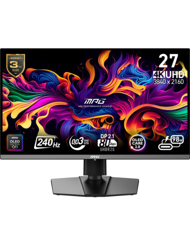 Monitor MSI 9S6-3CD79A-016 - Monitor msi 26.5" mpg 272urxde qd-oled 3840 x 2160 pixeles 4k ultra hd negro