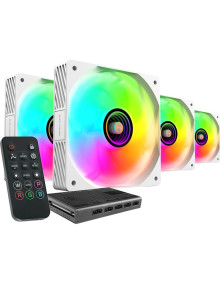 Refrigeracion MARS GAMING MFSI4KITW - Kit 4 ventiladores pc auxiliar mf-si4kit a-rgb infinity blanco mars gaming 4x distan