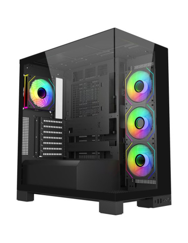 Caja FORTRON POC0000274 - Caja pc fsp m540, negra, vidrio templado x 2 poc0000274