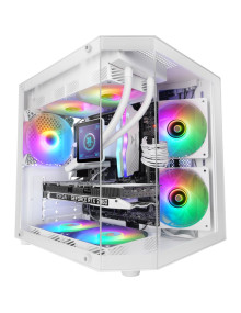Caja MARS GAMING MC3TLITEW - Caja minitorre atx mc-3tlite blanco mars gaming 337×276×342 mm / 3.5 kg / cristal templado / rgb us