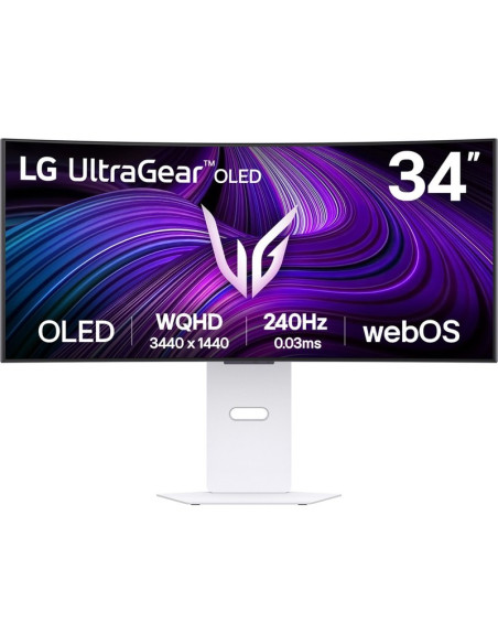 Monitor lg 34gx90sa-w 34" 3440 x 1440 pixeles wide quad hd oled blanco