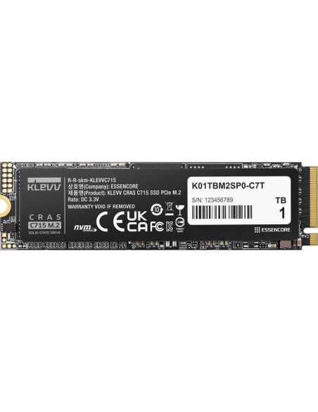 Disco KLEVV K01TBM2SP0-C7T - Disco ssd klevv cras c715 1 tb m.2 pci express 3.0 nvme 3d tlc nand k01tbm2sp0-c7t