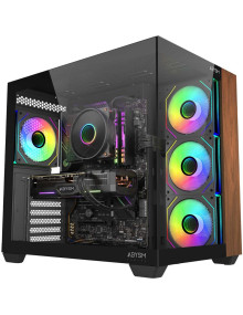 Caja ABYSM AB128534 - Caja pc abysm danube sava nature 285b black argb torre atx, itx, micro atx - lateral y frontal cristal y