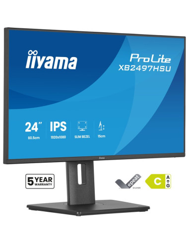 Monitor IIYAMA XB2497HSU-B1 - Monitor iiyama pantalla 23,8" 1920 x 1080 pixeles full hd led panel ips ergonomico hdmi usb