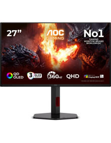 Monitor AOC Q27G4SDR - Monitor 26.5 cala q27g4sdr qd-oled 360hz hdmix2 dp pivot