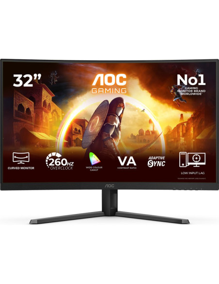 Monitor AOC C32G42ZE - Aoc c32g42ze 31.5" fhd va 260hz oc 4ms 300cd m2 hdmi 2.0 dp