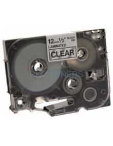 Toner TZE131 BROTHER - BROTHER CINTA ROTULADORA LAMINADA TEXTO NEGRO SOBRE TRANSPARENTE 12MMX8M