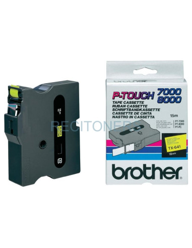 Toner TX641 BROTHER - BROTHER Cinta laminada Amarillo / negro 18 mm