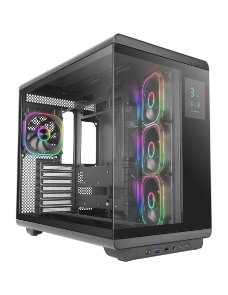 Refrigeracion MARS GAMING MCREVPRO - Caja pc atx mars gaming mc-revpro pantalla lcd 4.3" cristal templado 4x ventiladores black