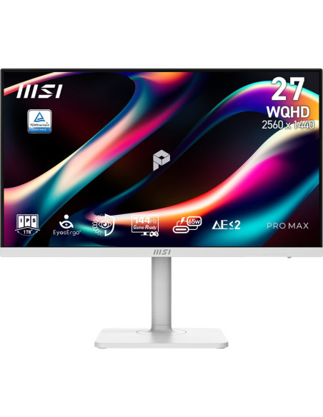 Monitor MSI PRO MAX 271QPHW E14 - Monitor pro max 271qphw e14 27 cali/led/wqhd/flat/144hz/bialy