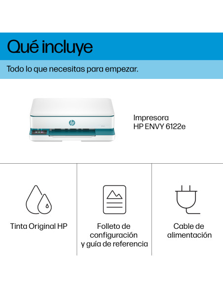 HP ENVY 6122e Inalambrico All-in-One Color Impresora, Instant Ink Impresion de fotografias