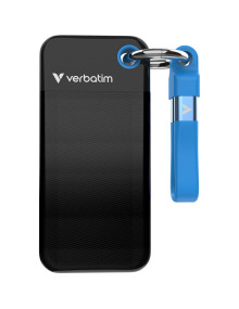 Disco VERBATIM VERBA-32416 - Verbatim ssd 256gb, usb 3.2, tipo-c, pocket, negro/azul