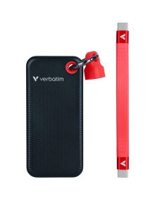 Disco VERBATIM VERBA-32284 - Verbatim ssd 512gb, usb 3.2, tipo-c, pocket, negro/rojo
