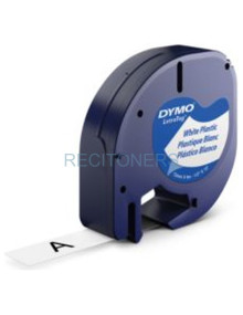 Toner S0721660 DYMO - DYMO CINTA 91201 - NEGRO SOBRE BLANCO - 12MMX4M - PLÁSTICO. ROTULADORA LETRATAG