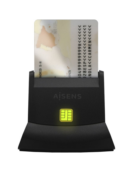 Accesorio AISENS ASCR-SN05-BK - LECTOR DE DNI Y TARJETAS AISENS ASCR-SN05-BK/ USB 2.0/ NEGRO
