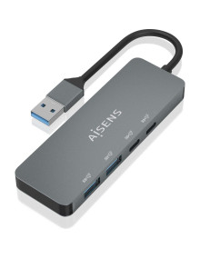 Periferico AISENS A106-0696 - HUB USB 3.2 AISENS A106-0696/ 2XUSB/ 2XUSB TIPO-C/ GRIS