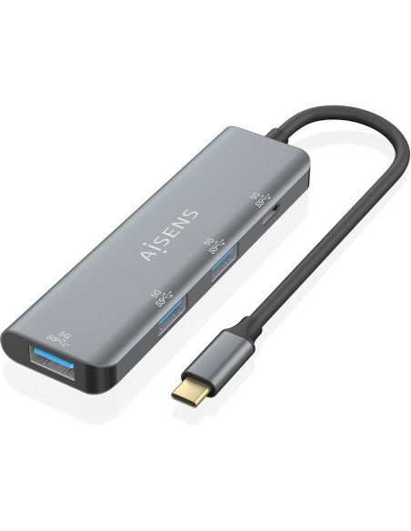 Periferico AISENS A109-0762 - HUB USB TIPO-C AISENS A109-0762/ 3XUSB/ 1XUSB TIPO-C/ GRIS