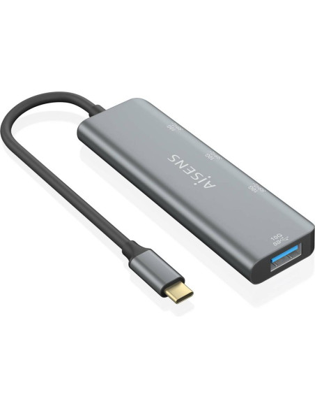 Periferico AISENS A109-0764 - HUB USB TIPO-C AISENS A109-0764/ 3XUSB/ 1XUSB TIPO-C/ GRIS